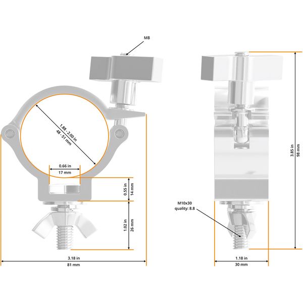 Global Truss 812Easy Half Coupler OD